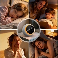 置時計 デジタル グレー/オレンジの画像