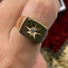 K18 印台　ダイヤモンドリング　15.1g 約17号の画像