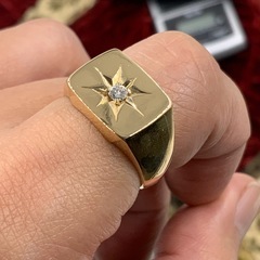 K18 印台　ダイヤモンドリング　15.1g 約17号の画像