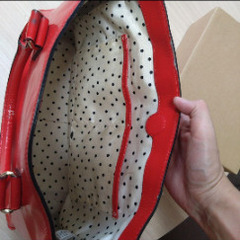 Kate Spade 赤 レザー バッグ　ケイトスペード　カバンの画像