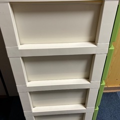 プラケース　5段　収納　黄緑　無料の画像