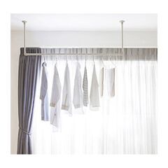 【愛知半田店引取限定】TOSO　ハンギングバーセット　ハンギングH1 テンC　天井付Cタイプ 1400×470　ホワイトの画像