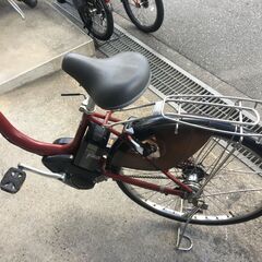 地域限定送料無料　ヤマハ　パス　ナチュラ　8,9AH　子供乗せ　赤　アシスタ　ビビDX　神戸市　電動自転車　の画像