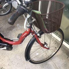 地域限定送料無料　ヤマハ　パス　ナチュラ　8,9AH　子供乗せ　赤　アシスタ　ビビDX　神戸市　電動自転車　の画像