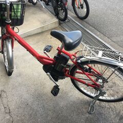 地域限定送料無料　ヤマハ　パス　シオン　12,3AH　軽量モデル　24インチ　赤　アシスタ　ビビ　神戸市　電動自転車　の画像