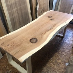 激安 新品 無垢 一枚板ダイニングテーブル 近場配送無料の画像