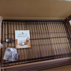 ●  DCM システムサークル トレイ付き STS-1200DC  ブラック L ペットケージ スライド扉 113.5x79x66 室内 小型犬 中型犬 犬 ドッグ ペットサークル 開封済 未使用品 ③の画像