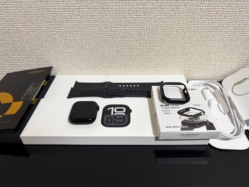 Apple Watch Series 10 42mm ジェットブラック ケースフィルムセット