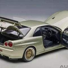 オートアート(AUTOart)1/18 日産スカイラインGT-R(R34) V-SPECII NUR W/BBS LM WHEELS ミレニアムジェイド【新品 未開封品】の画像