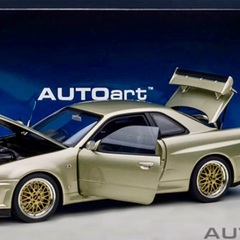 オートアート(AUTOart)1/18 日産スカイラインGT-R(R34) V-SPECII NUR W/BBS LM WHEELS ミレニアムジェイド【新品 未開封品】の画像