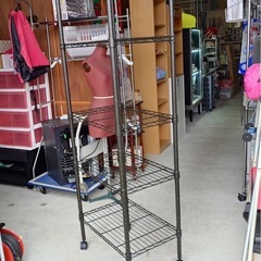 ● Luminous NOIR ルミナス ノワール 5段 つや消し ダークブラウン キャスター付き スチールラック 棚 便利棚 収納  幅60.5×高さ178.5×奥行40.5cm 中古 ③の画像