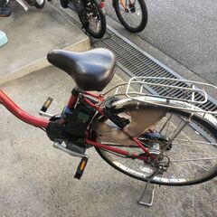 地域限定送料無料　パナソニック　ビビ　DX　8,9AH　子供乗せ　赤　パスウィズ　アシスタ　神戸市　電動自転車の画像