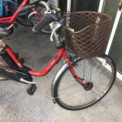 地域限定送料無料　パナソニック　ビビ　DX　8,9AH　子供乗せ　赤　パスウィズ　アシスタ　神戸市　電動自転車の画像