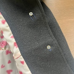 Ａライン　ブラック　ロングコート　フォックスファー取り外し可　アンゴラ素材の画像