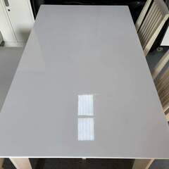 モダンおしゃれダイニング4点セット、ベンチ付き135cm Used/キレイの画像