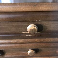 電話台　Karimoku　木製　４段引出し付き　中古/傷あり　横幅35㎝×高さ80.5㎝×奥行31㎝の画像