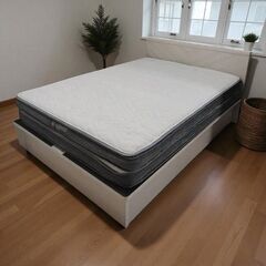 🛏️ニトリ✨跳ね上げ式ベッド＋マットレス セット（ダブル）収納たっぷりの画像