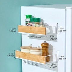 【早めに来てくれる方募集‼️ 値段交渉あり‼️】SHEIN 竹×ホワイト 壁掛けラック 2個セット／美品の画像