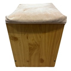 木製スツール　収納スペース付きの画像