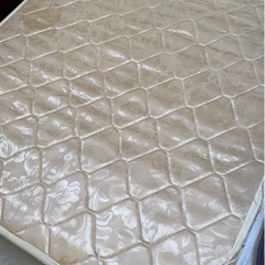 マットレス付き茶色シングルベッドの画像