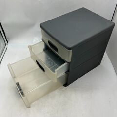 【現状品/本品限り】zebra/ゼブラ A4 3段BOX 4点セット 卓上 小物入れ 引き出し クリア 書類 収納 事務用品の画像