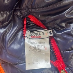 ミキハウス　ダブルビー　ダウン　80サイズ　リバーシブル　フード取り外し可の画像