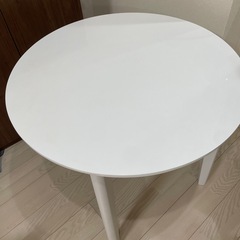 円形  ダイニングテーブルセット ホワイト 3点 の画像