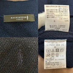 マッキントッシュロンドンMACKINTOSH LONDON長袖ニットトップス紳士服ネイビー紺色系ダークブルー毛100％ サイズM肩幅　約41センチ 袖丈　約61センチ 身幅約42センチ 着丈約56.5センチメンズmen’s男性用、紳士 ユニセックス男女兼用の画像