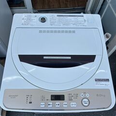 洗濯機 シャープ ES-GE6D 2020年 6㎏ 家事家電 せんたくき 参考価格40,700円 【安心の3ヶ月保証・設置費込み】🚚自社配送時💳代引き可🚚(現金、クレジット、スマホ決済対応)の画像