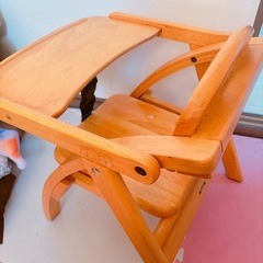 【大和屋】木製テーブル付きローチェア ベビーチェアの画像