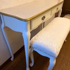 コンソールテーブル　椅子つき　テーブル　飾り棚　ディスプレイテーブルの画像