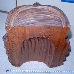 【古品】木彫りアイヌ顔置物　高さ30cm超の画像