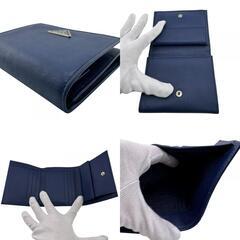 プラダ PRADA 三つ折り財布 サフィアーノ 三角ロゴプレート M176 ROYALの画像