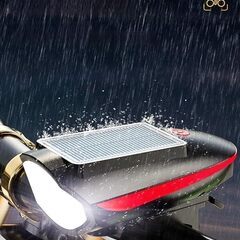 ソーラー&USB充電式 自転車ライト 3段階の照明モード LED ライト 防水　転売OK　倒産品　まとめ売り　ネット商材　アマゾン引き上げ商品　メルカリ　副業の画像