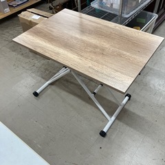 石2511-498 昇降式　木目調テーブル　中古美品の画像