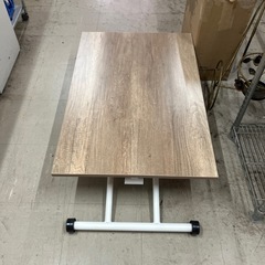 石2511-498 昇降式　木目調テーブル　中古美品の画像