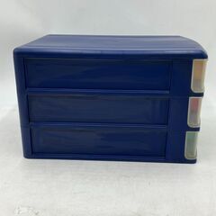 【現状品/本品限り】3段BOX 1点 卓上 小物入れ 引き出し クリア カラフル 書類 収納 事務用品の画像