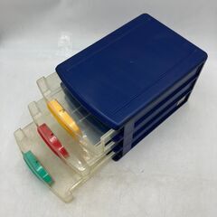 【現状品/本品限り】3段BOX 1点 卓上 小物入れ 引き出し クリア カラフル 書類 収納 事務用品の画像