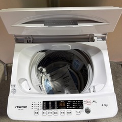F04Hisense洗濯機★2025年4.5kg ホワイト HW-K45E【使用頻度少なめ】 の画像
