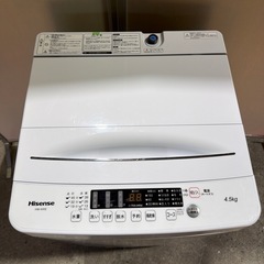 F04Hisense洗濯機★2025年4.5kg ホワイト HW-K45E【使用頻度少なめ】 の画像