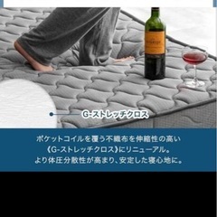 タンスのゲン マットレス ダブル 極厚22cm 高密度 736個 ポケットコイル 通気性 3Dメッシュ 二層ウレタン ニット生地 シックハウス対策済 ベッドマットレス ホワイト2の画像