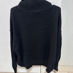 黒のハイネックオーバーサイズニットセーター4Lの画像