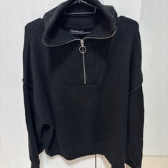 黒のハイネックオーバーサイズニットセーター4Lの画像