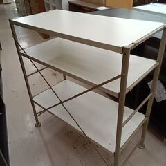 リユースのサカイ栃木店★ジモティ割あり★  ラック ホワイト W81×D38×H91 クリーニング済み TC11641の画像