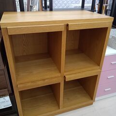 リユースのサカイ栃木店★ジモティ割あり★  シェルフラック 木目×ライトブラウン W76.5×D48×H92.5 クリーニング済み TC11642の画像