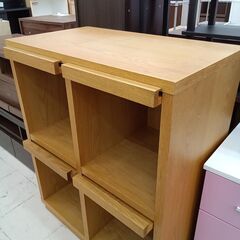 リユースのサカイ栃木店★ジモティ割あり★  シェルフラック 木目×ライトブラウン W76.5×D48×H92.5 クリーニング済み TC11642の画像