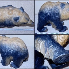 【古品】木彫り熊置物　八雲木歩作1975  幅30cm超の画像