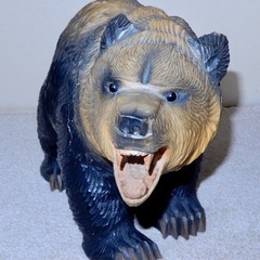 【古品】木彫り熊置物　八雲木歩作1975  幅30cm超の画像