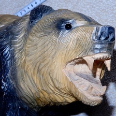 【古品】木彫り熊置物　八雲木歩作1975  幅30cm超の画像