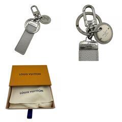 ルイヴィトン LOUIS VUITTON キーリング メタル×レザー ポルトクレネオLVクラブ M69325 ホワイトの画像